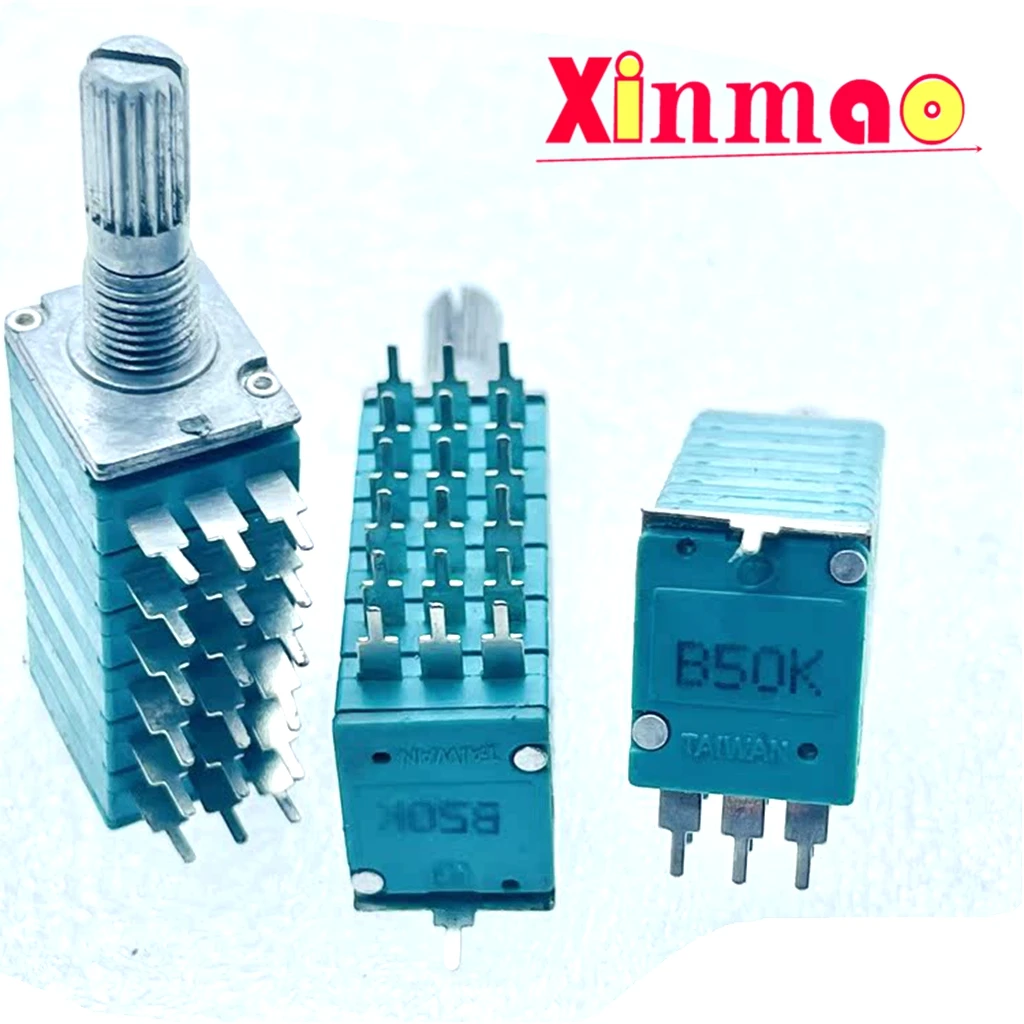 Taiwan's high-quality six link precision potentiometer B50K × 6 HP computer audio balance adjustment volume shaft length 20