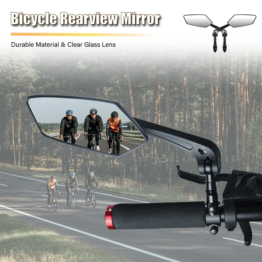 Bicycle Handlebar Reflector Rear View Mirror Safety Adjustable Rotatable Mirror Clear Electric Scooter Cycling Accessories