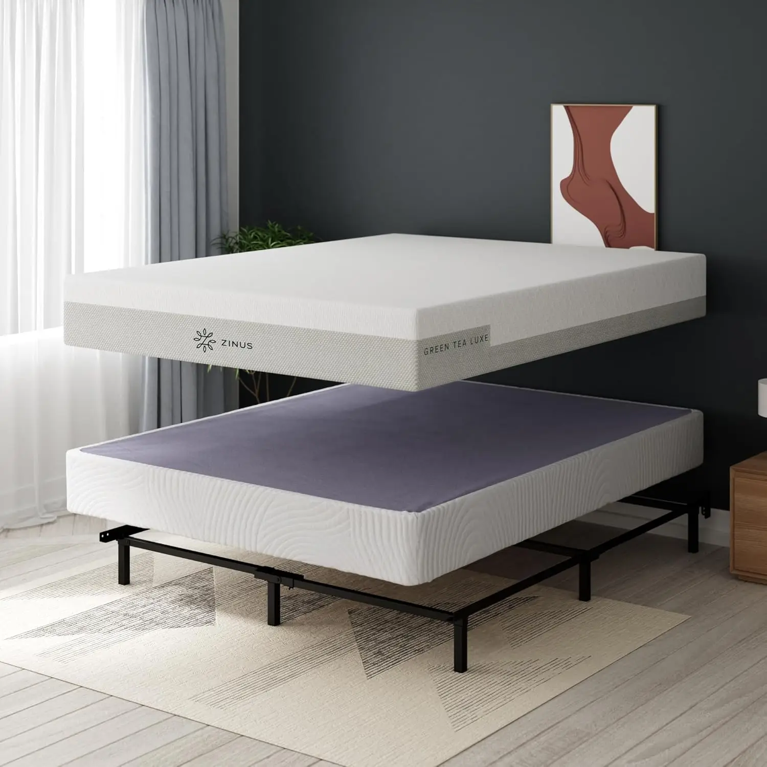 Mattress Foundation, Sturdy Bamboo Structure, Low Profile, Easy Assembly