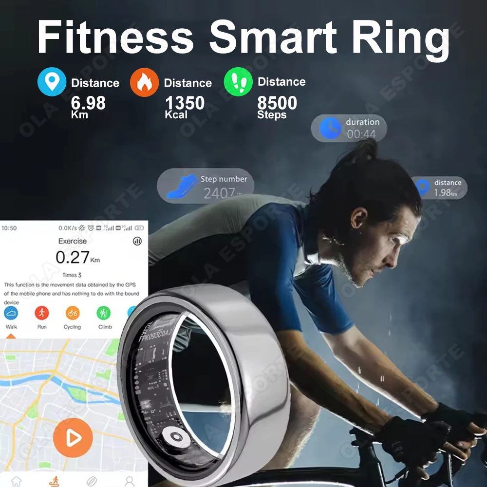 

Мужчины Женщины Здоровье Смарт-кольцо Артериальное давление Сердечный ритм Сон Спортивные фитнес-кольца Шагомер Несколько спортивных режимов для Android IOS