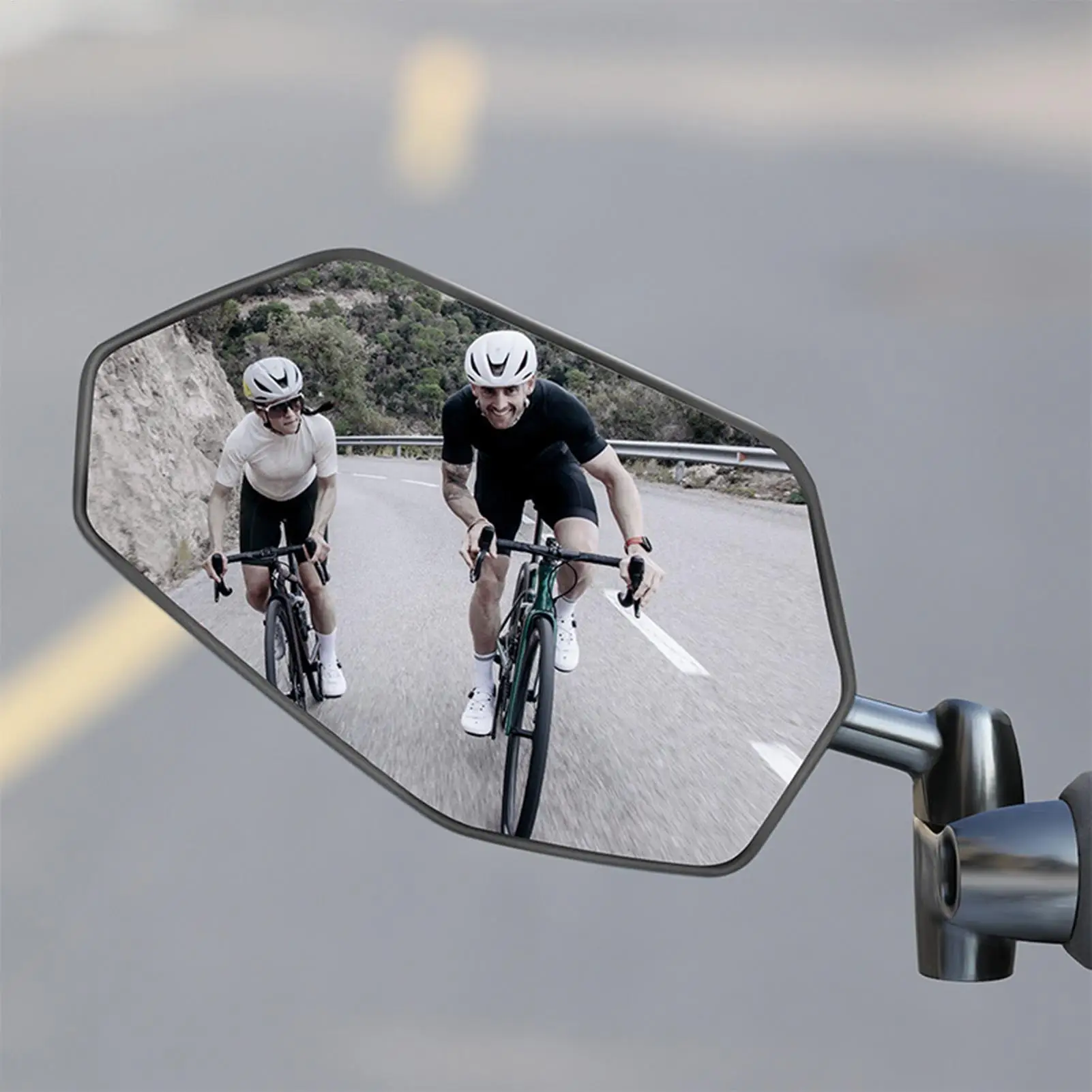 Bicycle rearview mirror aluminum alloy bracket anti-glare mirror cycling High-Definition explosion-proof convex mirror blocking