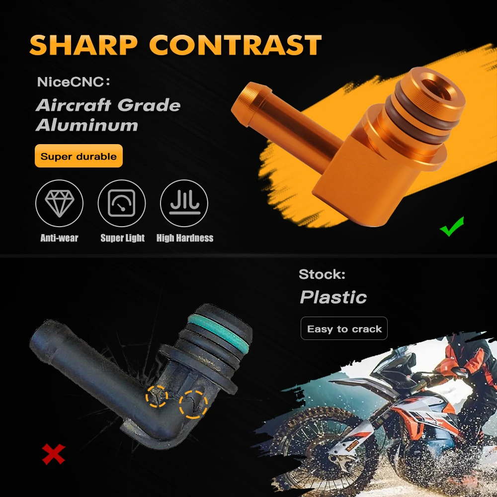 For 2019-2024 KTM 890 790 Adventure 790 890 Adventure R Fuel Line Elbow Connector Fuel Spigot for Husqvarna Norden 901 2022-2023