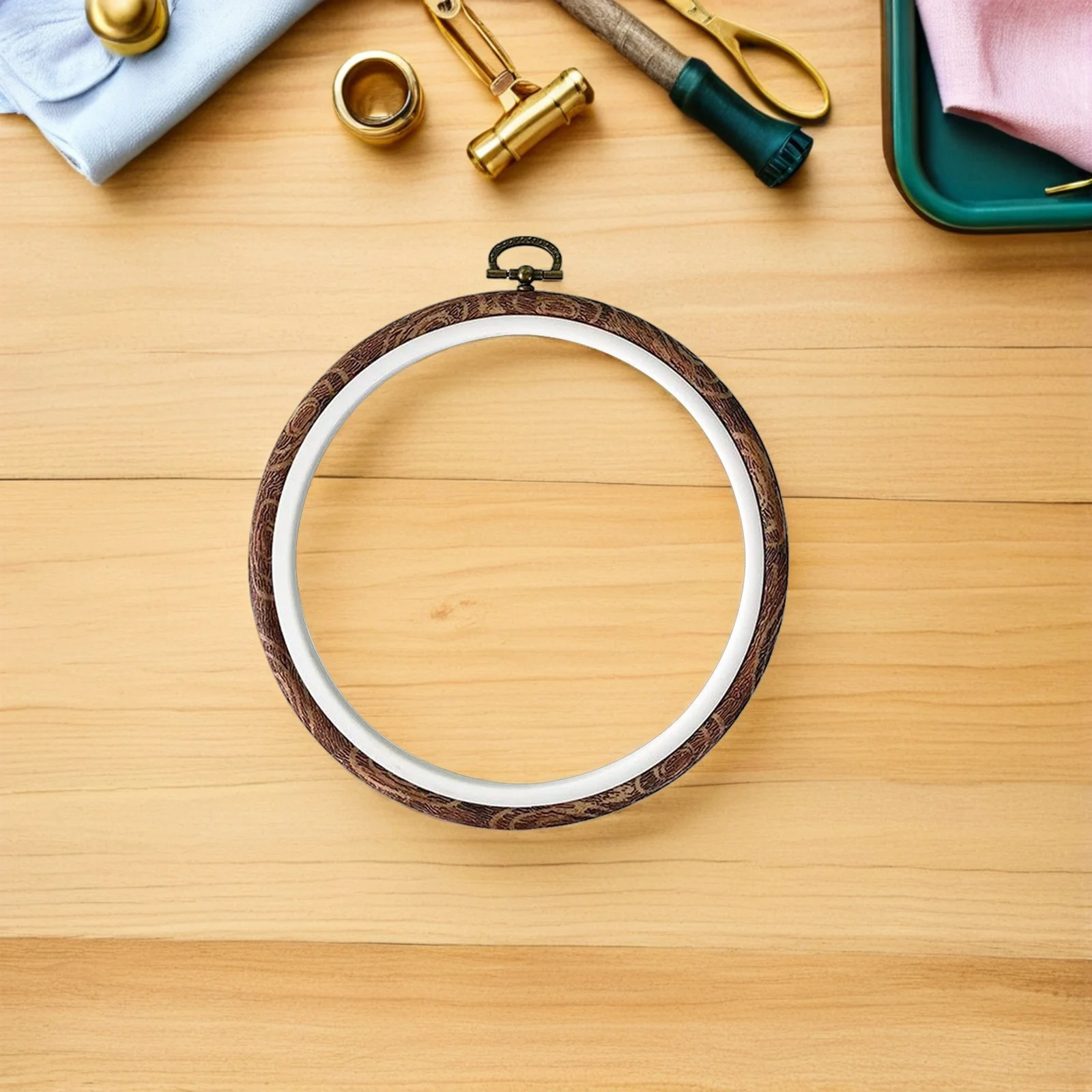 

21Cm Diy Embroidery Hoop Tool Plastic Rubber Material Tight Fabric Fixing For Cross Stitch Needlework Quilting Wall Decoration