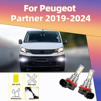 2 uds bombillas Led de luces antiniebla para coche para Peugeot Partner 2019 2020 2021 2022 2023 2024 lámpara antiniebla delantera LED Canbus 6000K CSP 3570 Chips