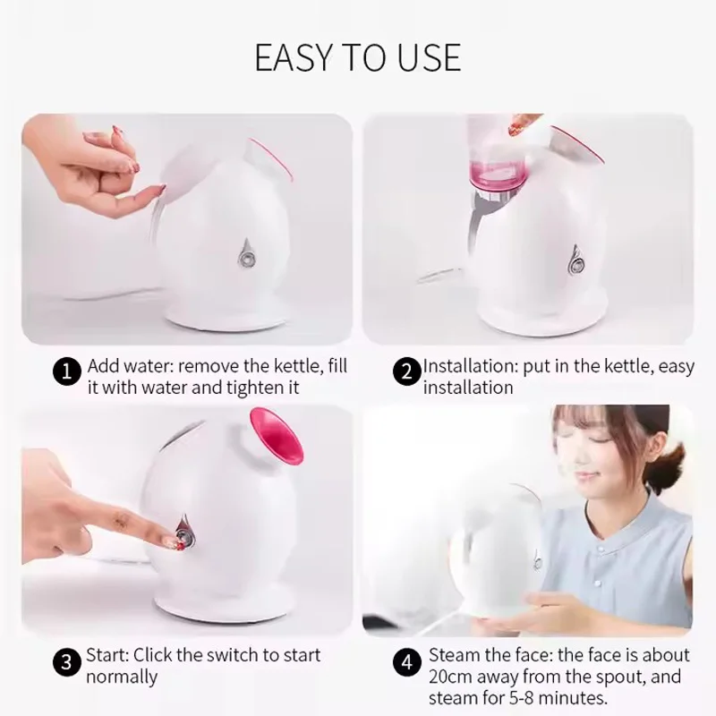 Portable Ionic Face Steamer Nano Vapour Atomizer Hot Warm Mist Sprayer Skin Care Moisturizing Humidifier Hydration Nebulizer