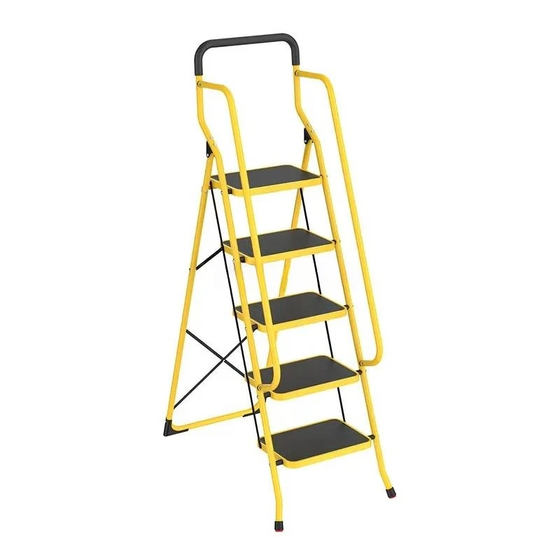 Modern Portable Folding Steel Ladder with Handrails Multi Purpose Flower Stand Household Stairs 2 to 6 Steps