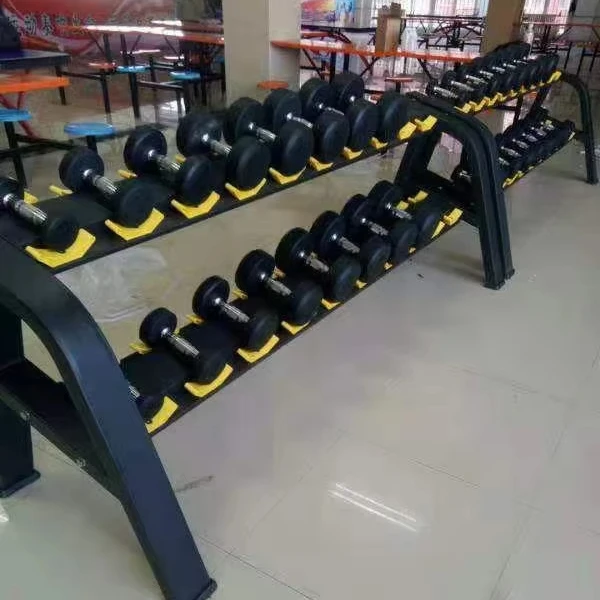 2026 High End Commercial Adjustable Safety Steel Dumbbell Storage Rack 10 Pairs 3 Tiers or 2 Tiers for Salepromote sales