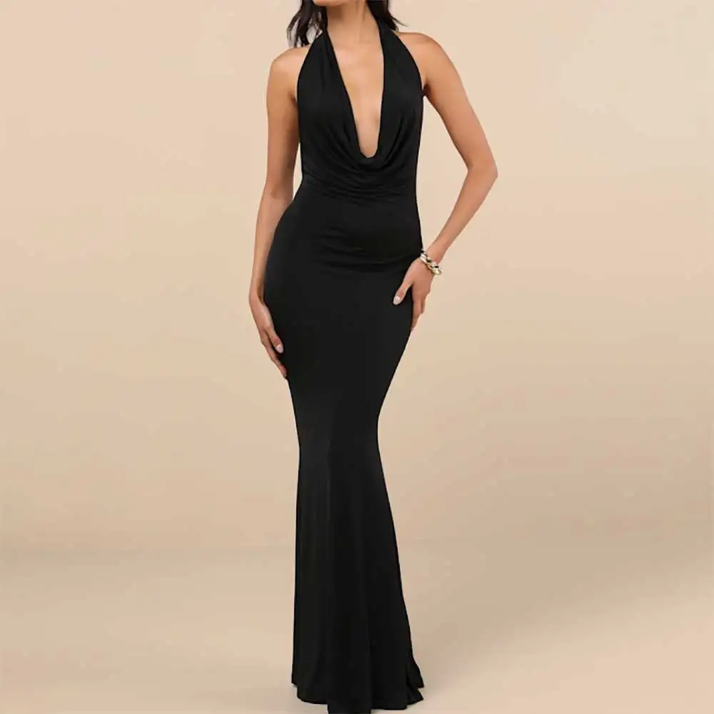 

Сексуальное вечернее платье русалки без рукавов с v-образным вырезом и открытой спиной для женщин, платья подружки невесты для выпускного вечера, вечерние платья فساتين سهرة