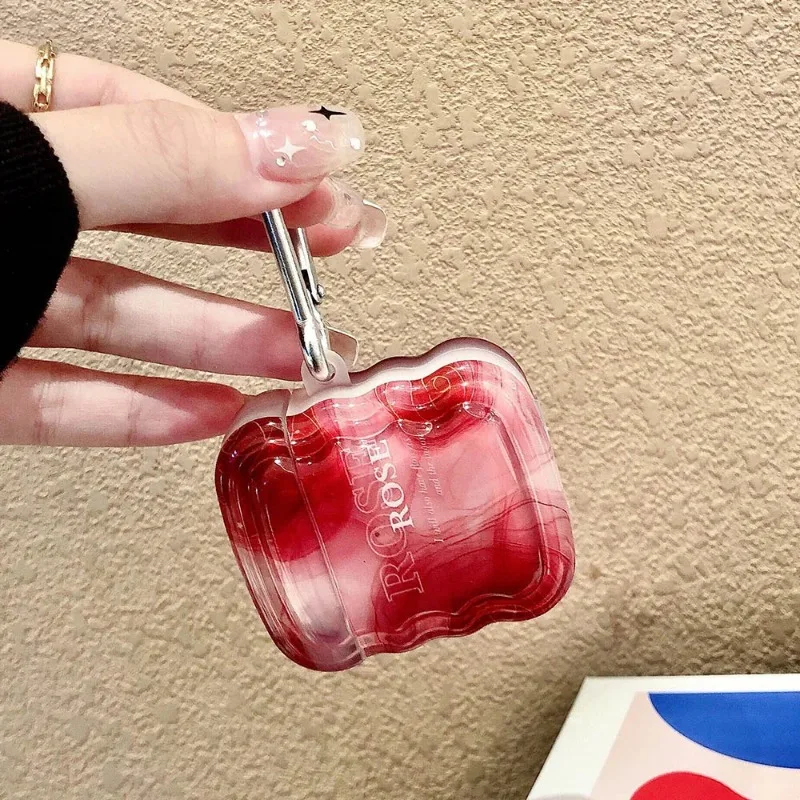 Чехол для наушников INS Halo Dyeing Red Rose для AirPods Pro 2, чехол с волнистым градиентом, фиолетовый, черный, всплеск чернил, чехол для AirPods 1 3, сумка для гарнитуры