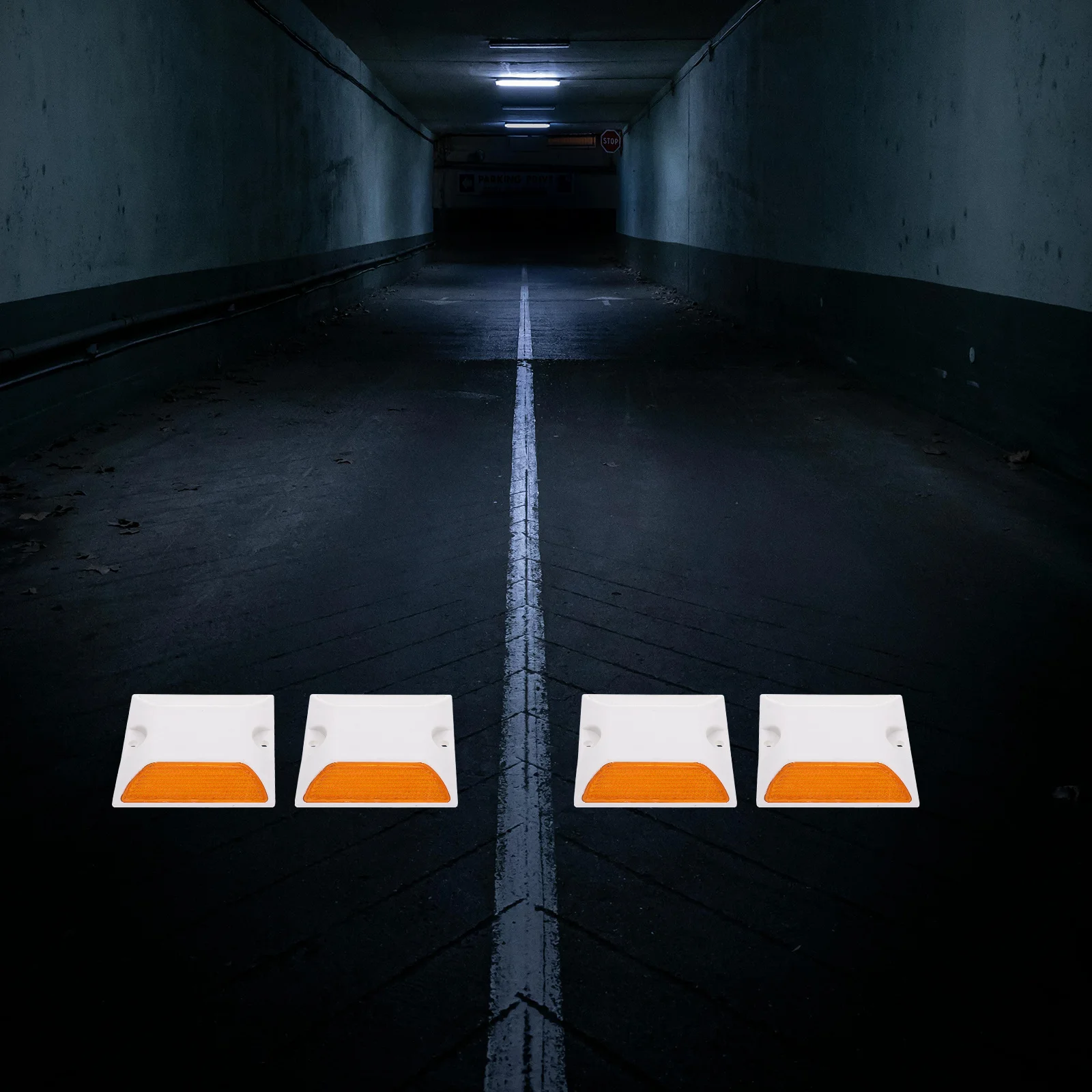 2Pcs Reflective Road Studs Durable Pavement Markers Night Safety Driveway Road Reflectors for Parking Garage Pavement Markers