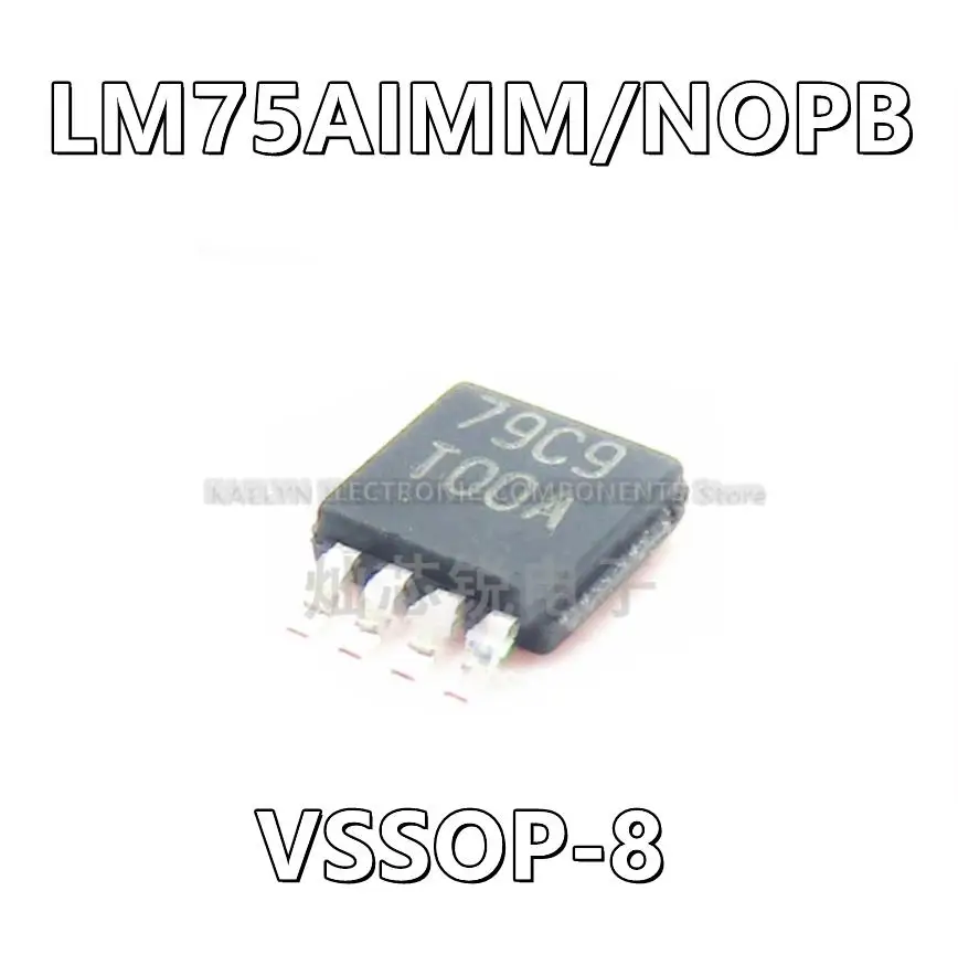 10Pcs/lot LM75AIMM/NOPB LM75AIMM T00A Temperature Sensor Digital, Local -55°C ~ 125°C 9 b 8-VSSOP