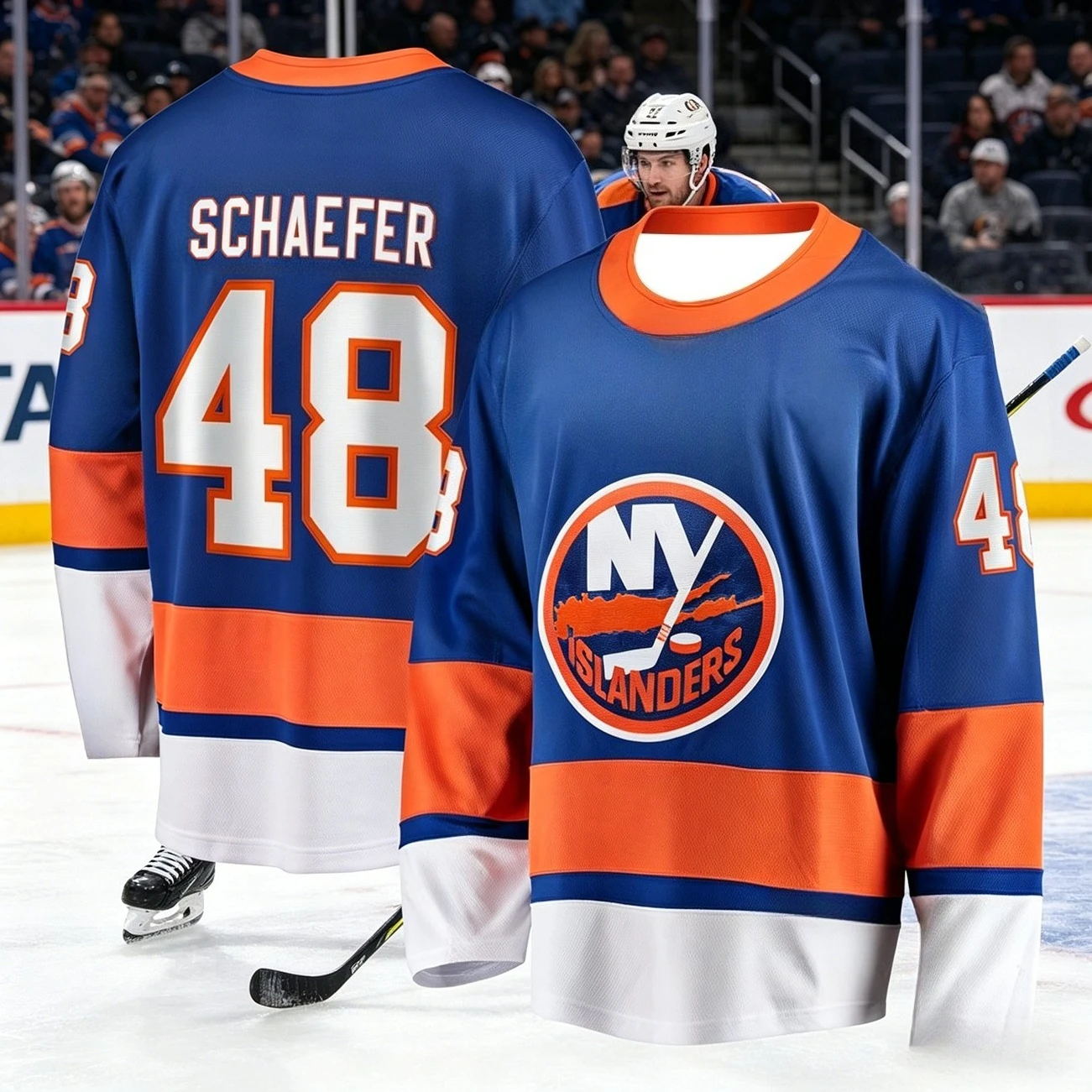 Kinder-T-Shirt, Damen-T-Shirt, Jungen-Top, Erwachsene, Kinder, Eltern-Kind, schnell trocknend, Herren-Langarm-T-Shirt, New York Ice Hockey Premium Sport – Detail 20