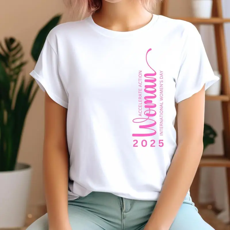 تسريع العمل العالمي يوم المرأة 2025 تي شيرت مطابقة المجموعة Iwd #1