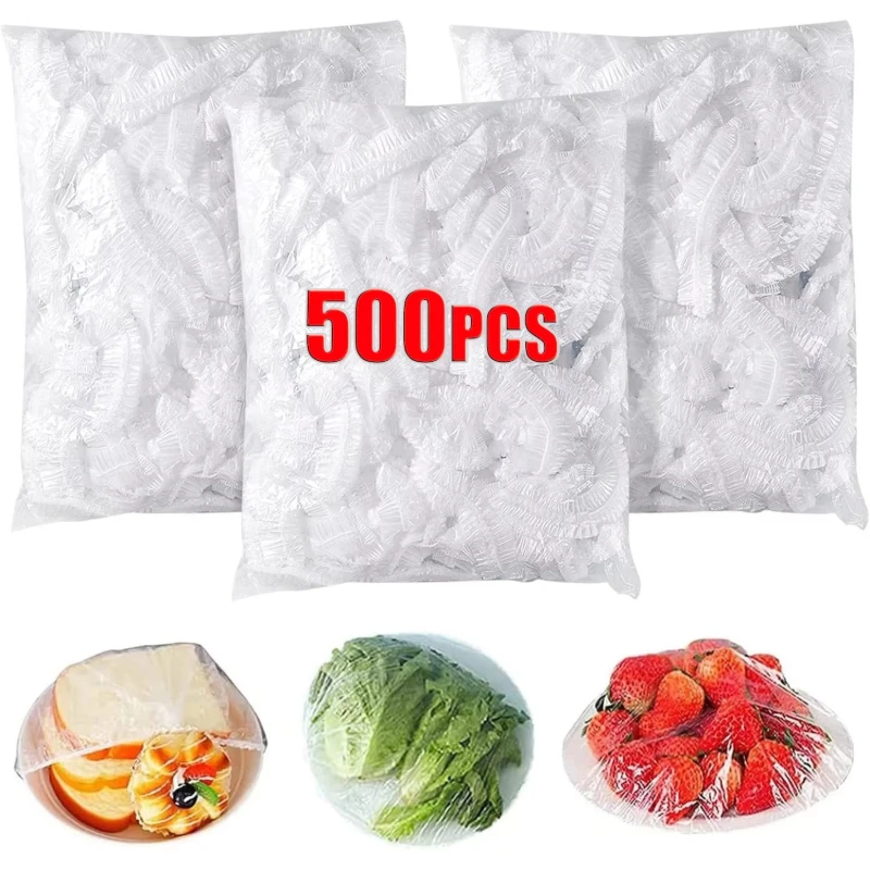 50-500pcs Plastic Bowl Covers Food Dish Covers Elastic Stretch Fresh Keeping Bags For Kitchen Dining Plate Food Storage Bag
