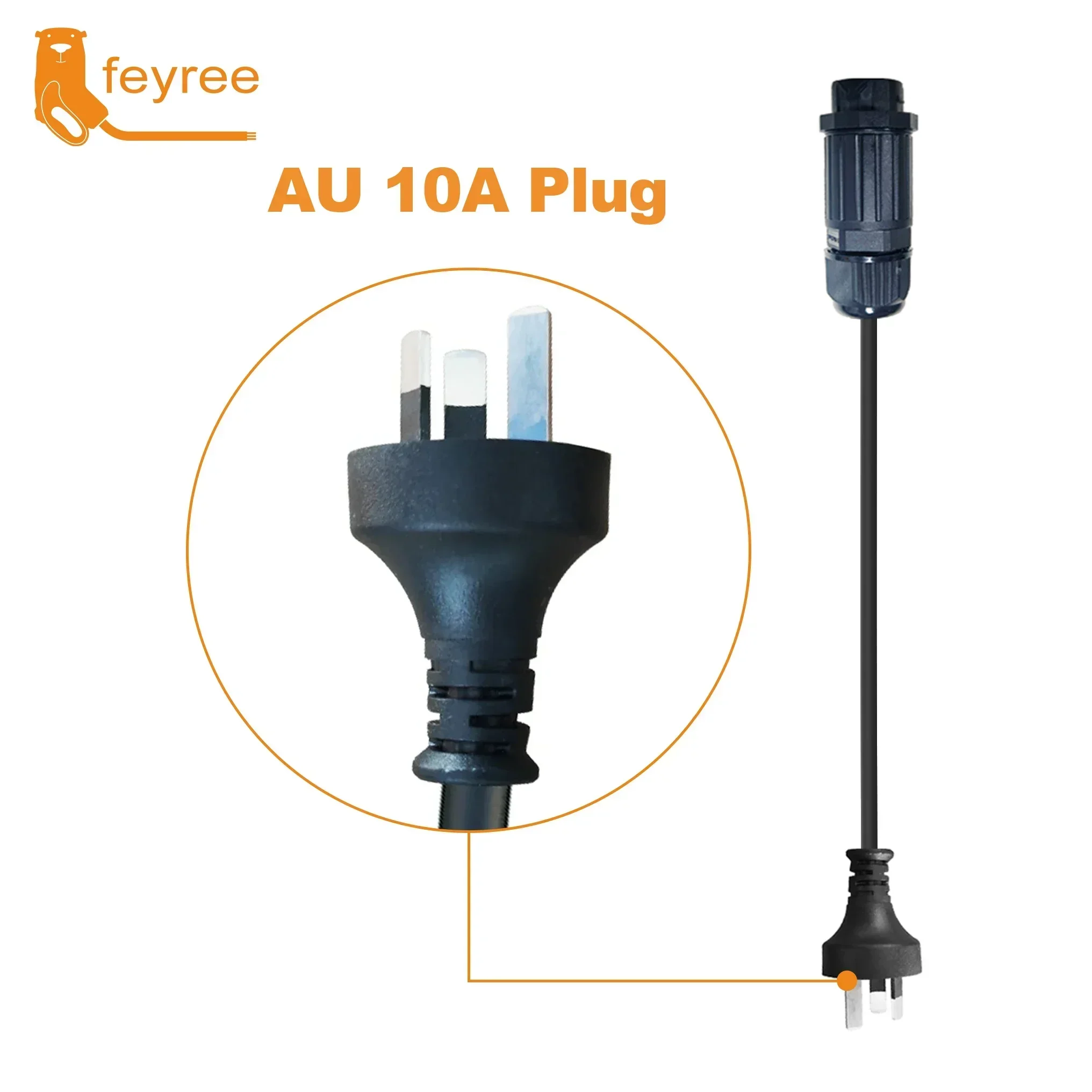 feyree 7kw Electric Vehicle Charging Adapter To EU AU Brazil Male Adapter EV Charger Connector Customized plug for Electric Car