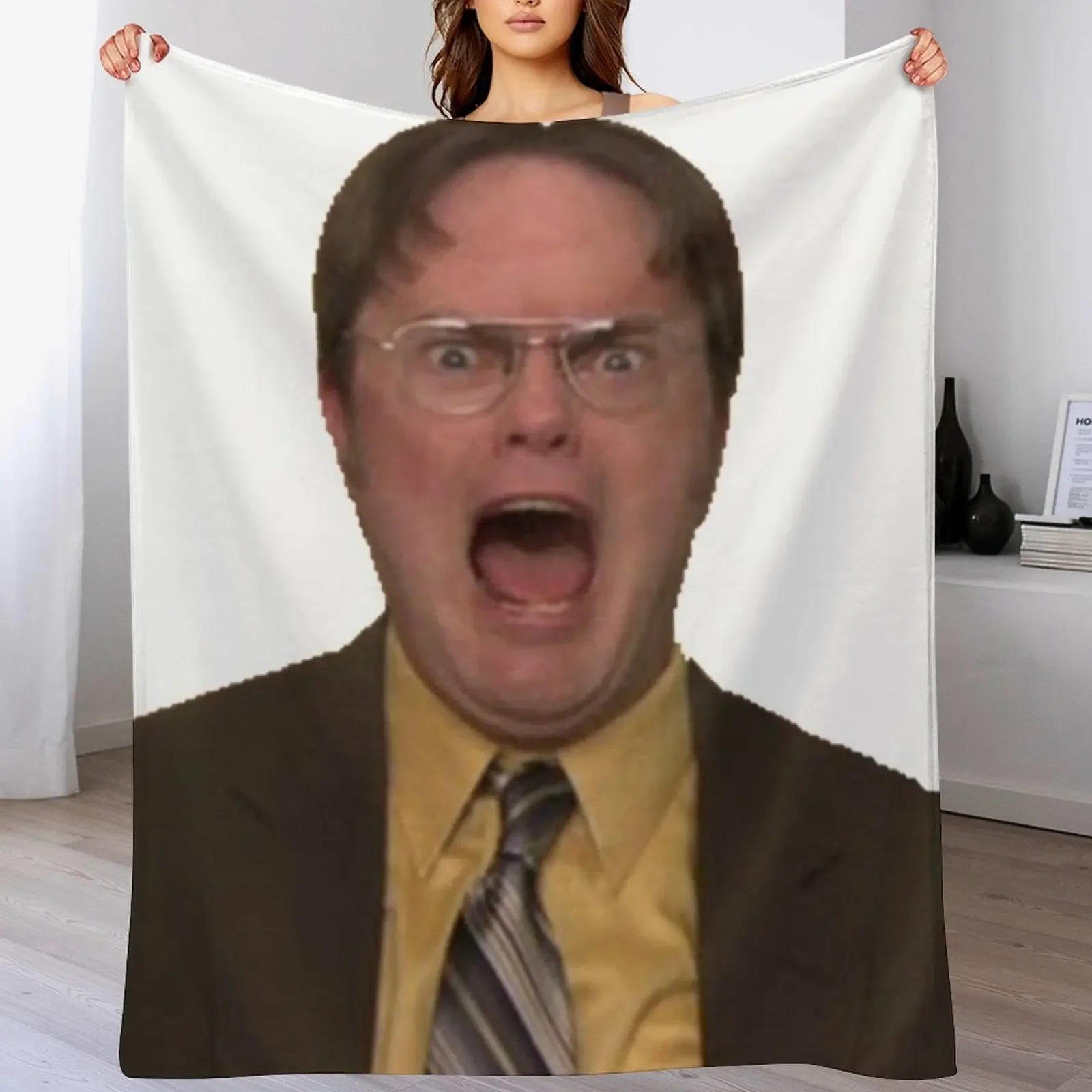 

Dwight Schrute Screaming Throw Blanket Decorative Sofa Blankets For Bed Kid'S Sofa Quilt Blankets