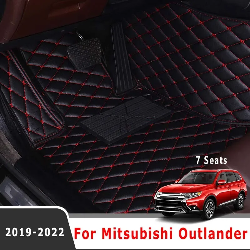 Car Floor Mats For Mitsubishi Outlander 2022 2021 2020 2019 (7 Seater) Auto Interiors Accessories Styling Foot Rugs Covers Pads