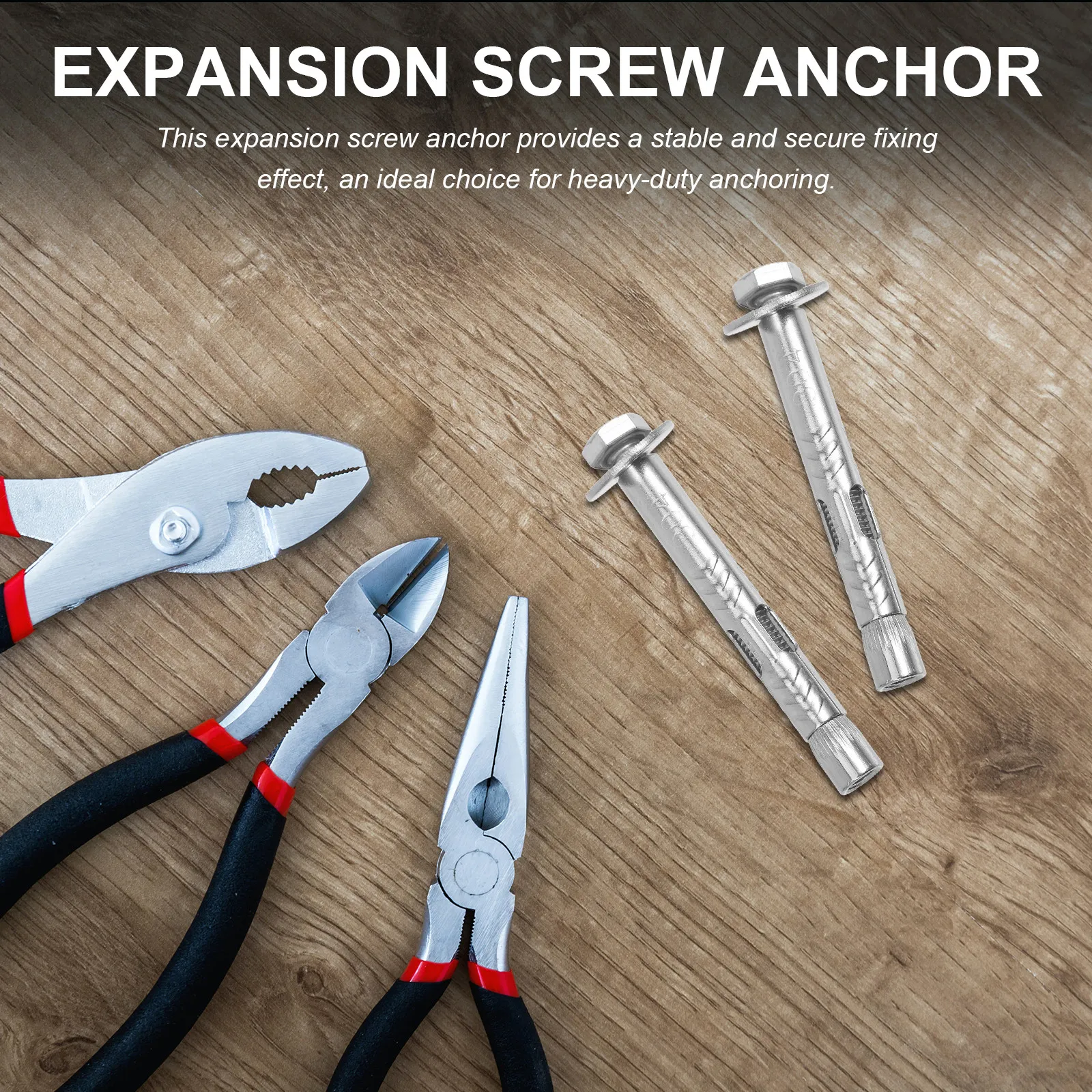 

8Pcs Stainless Steel Heavy Duty Expansion Anchor Bolts M6x60mm Concrete Wall Mounting Screws External Nut Fixing