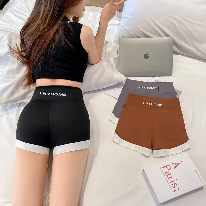 Women's Sportswear Secure Thin Sharkskin Pants Outwear High Waist Nine Points Composite Fabric Lightweight Folded Skirt Pants