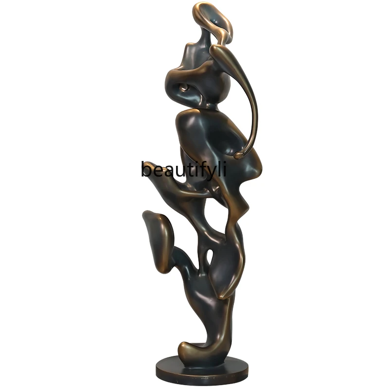 

Abstract Taihu Lake Stone Landing Sculptured Ornaments Large New Chinese Glass Steel Craftwork