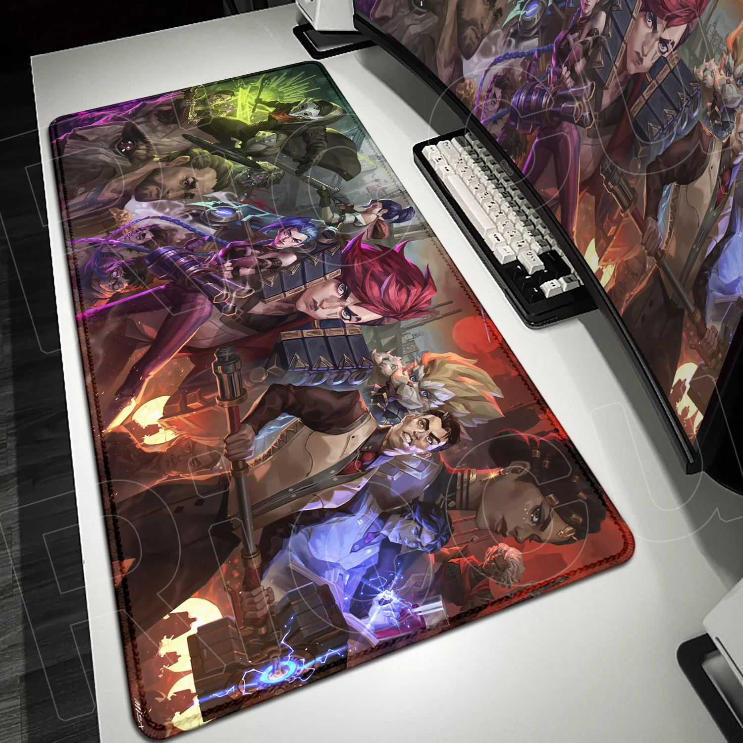 

Large Computer Keyboard Desk Pad Gaming HD Mouse Pad Arcane Jinx Deskmat PC Office Accessories League of Legends Rubber Mousepad