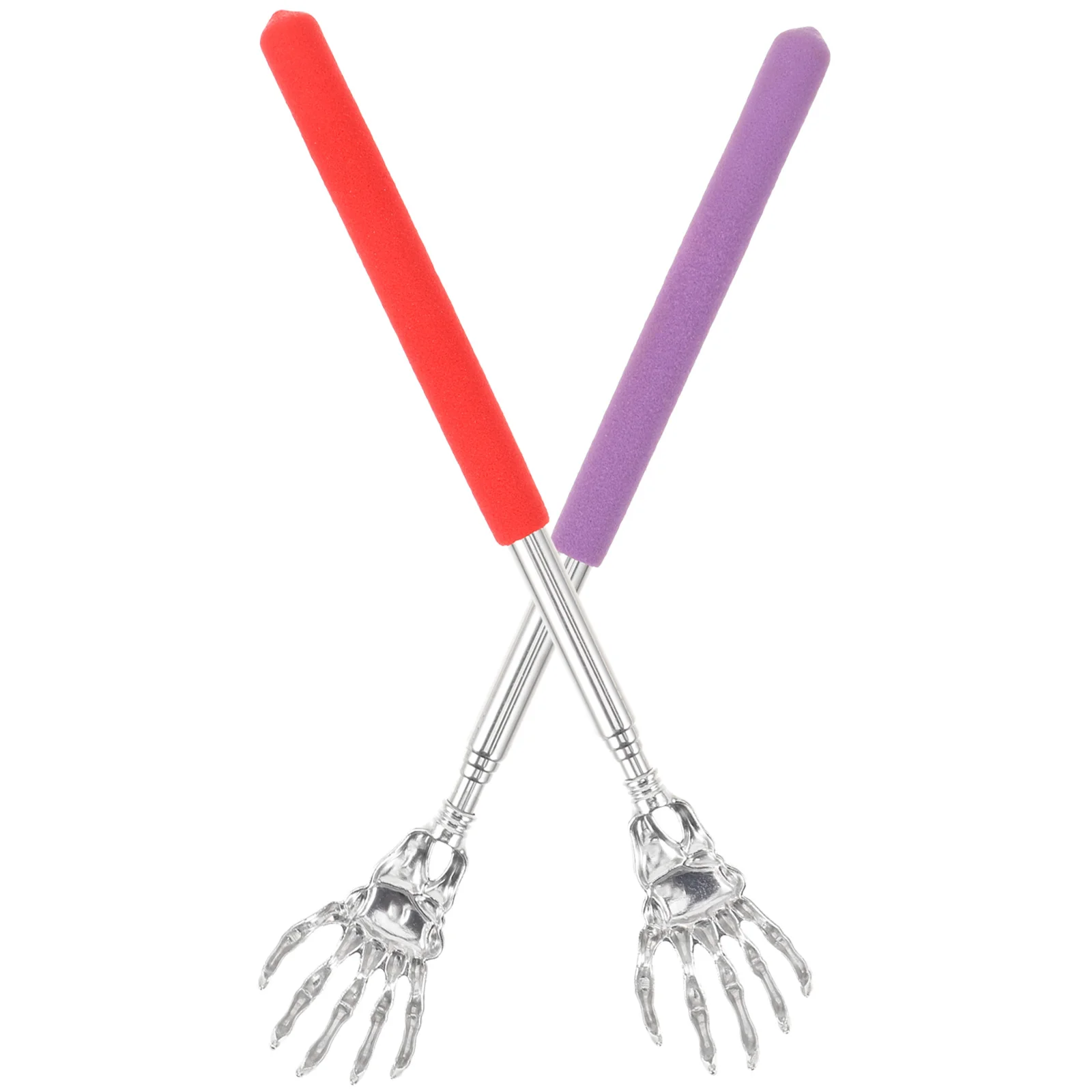 

2 шт. портативные царапины для спины телескопические выдвижные из нержавеющей стали прочная резиновая ручка без следов царапатель для спины