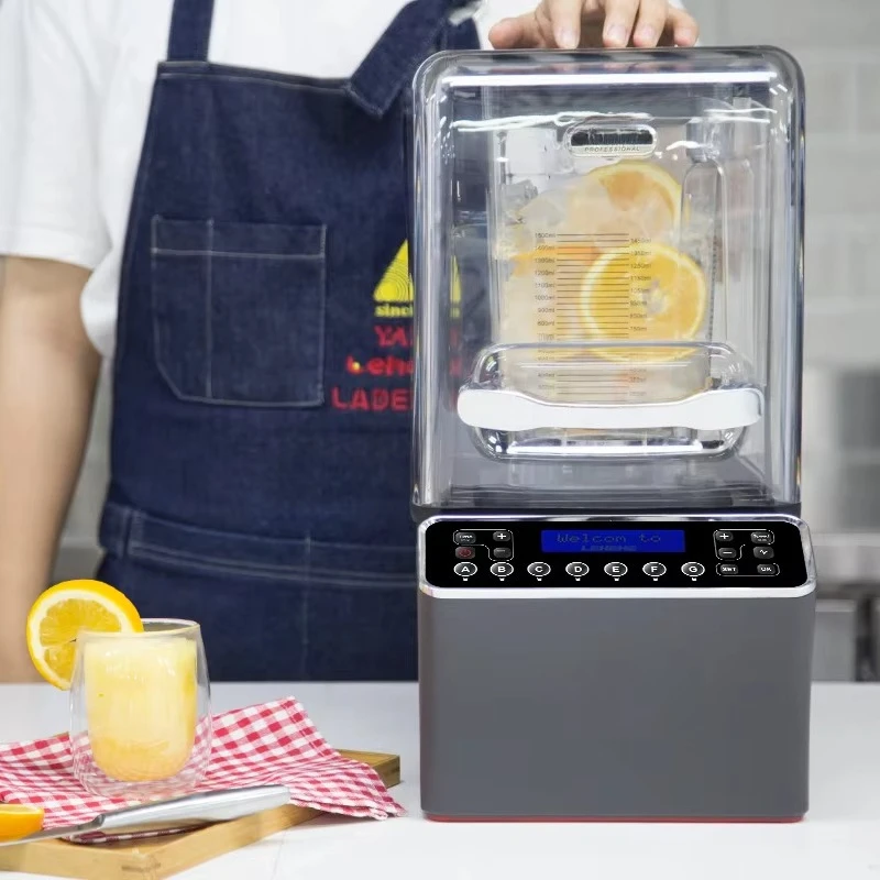 Commercial 3.8  Motor Dual Blunt Blades Industrial Stable Electric Smoothie Vacuum Blender Machine