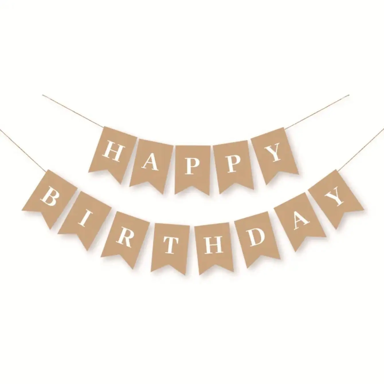 New Happy Birthday Decoration Birthday Party Bunting Garland Baby Shower Supplies Kraft Paper Banner Decoration Happy Birthday