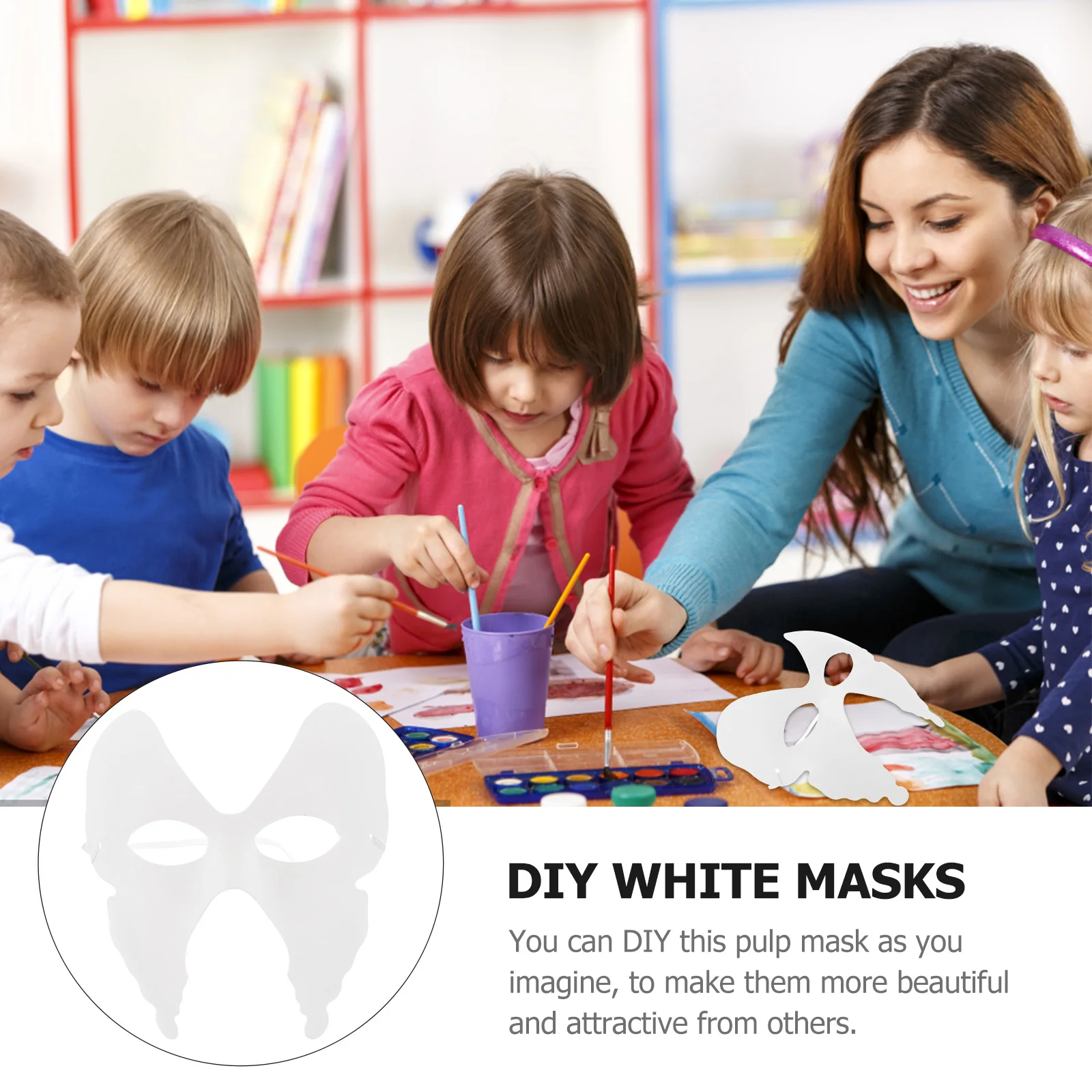 

6 Pcs Masks White Paper Blank DIY Masquerade Party Accessories Masquerade Mask Halloween Adult Kids Paintable Craft