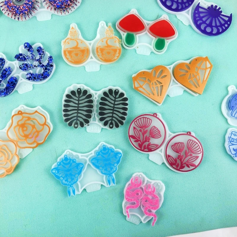 30 Styles Combined Earring Combination Ornament Silicone Molds Epoxy Jewelry Mold Resin Casting Pendant Mold Suitable for Diy