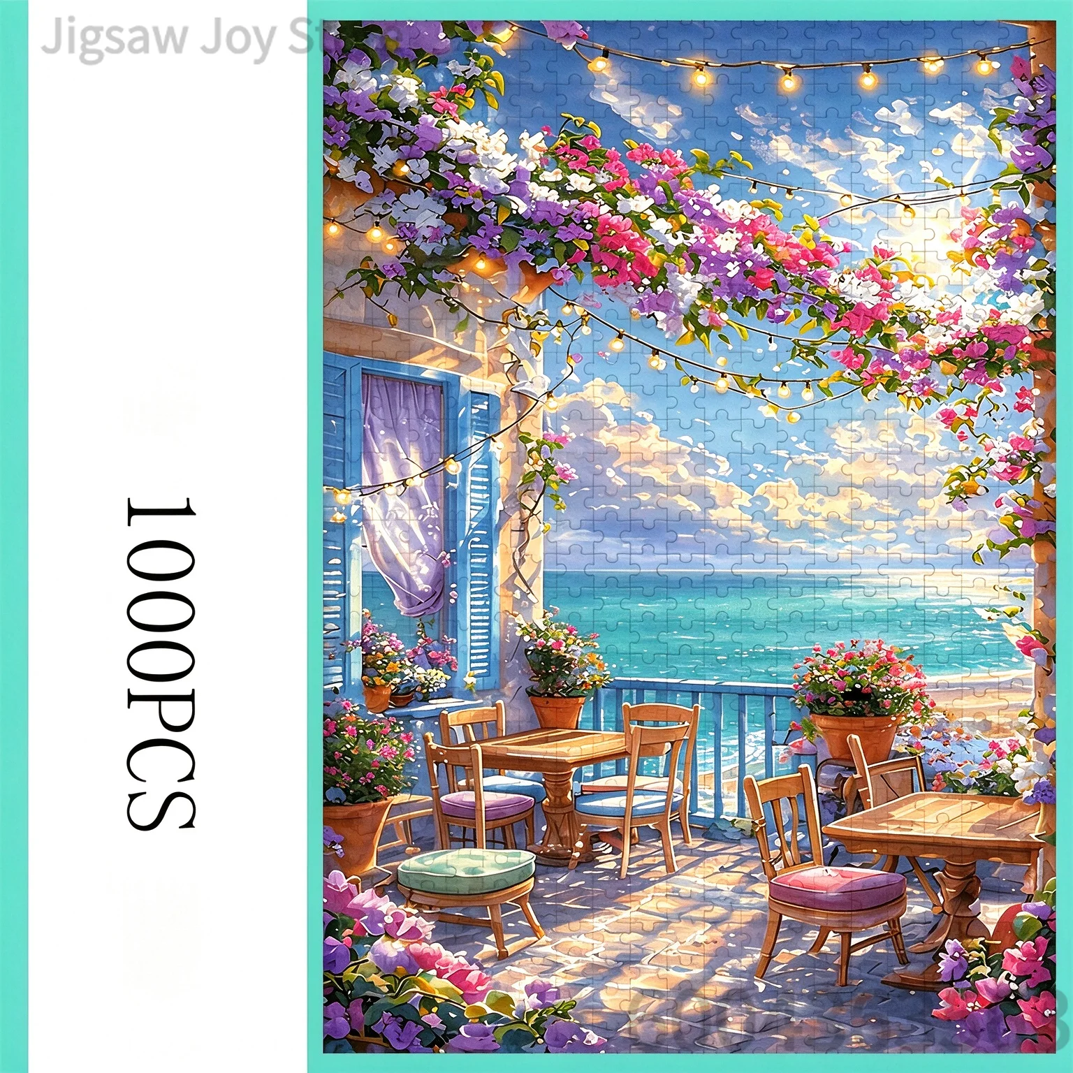 Leisure Jigsaw Puzzle, Sweet Candy World, Coastal Balcony View, Heart Butterfly Floral Art, Spring Bunny Garden, Wall Decor Gift