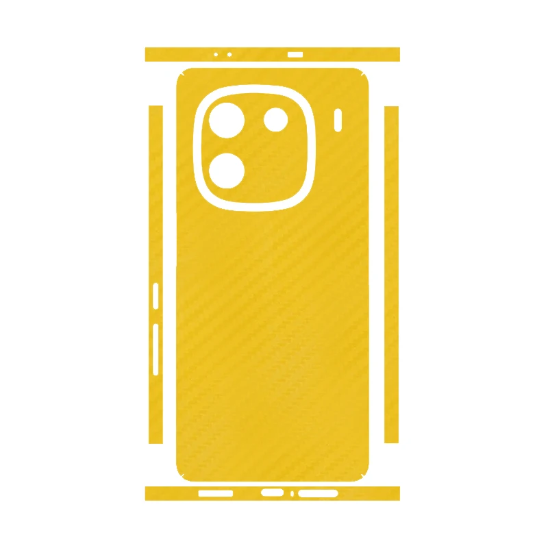 3D Carbon Fiber Skin Grain Full Body Phone Protector Sticker For Vivo iQOO 12 Pro / 12 5G Back + Sides Decal Wrap Film
