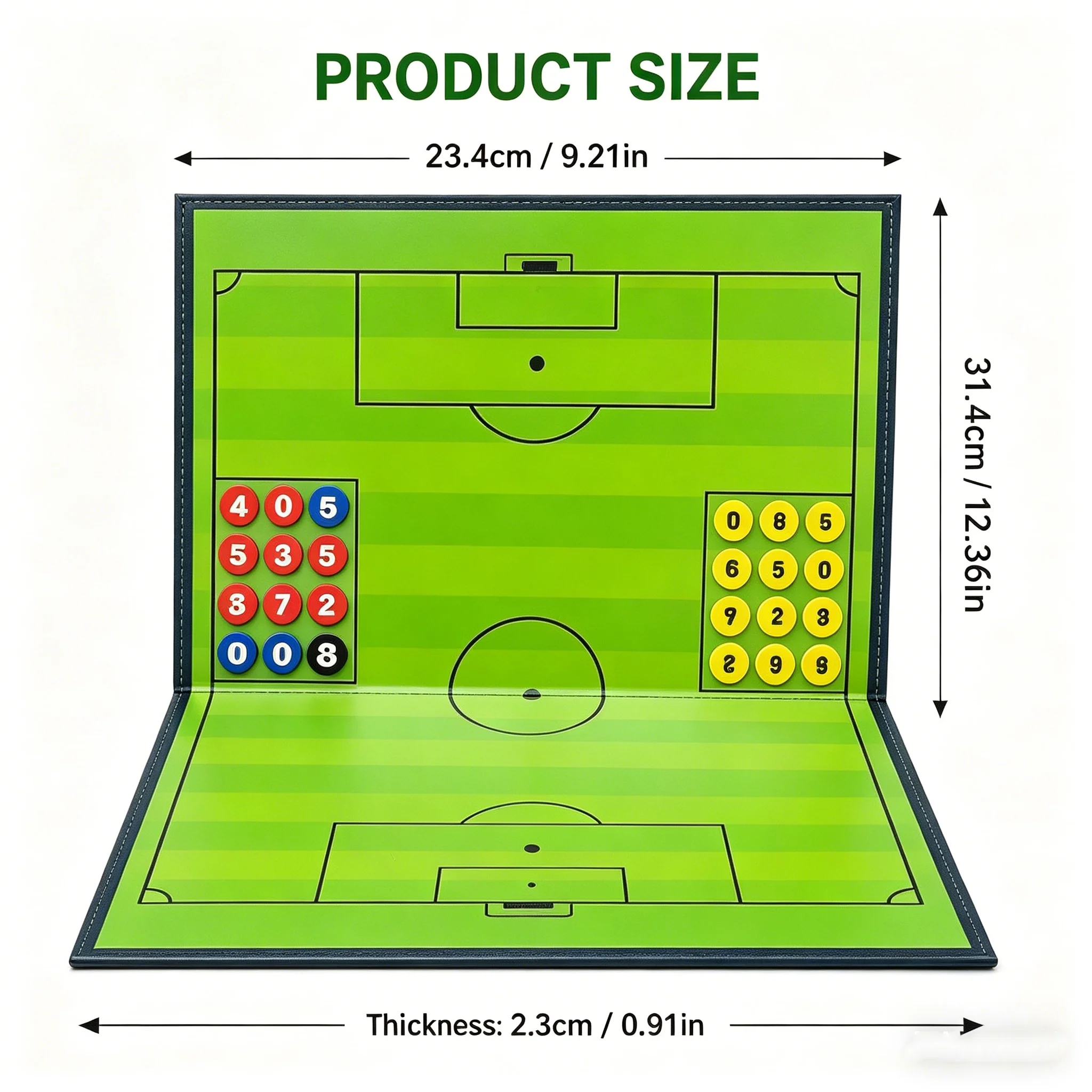 Magnetic Soccer Tactics Board, Foldable Football Coaching Clipboard with Magnets & Pen, Portable Strategy Board for Soccer Train view 3