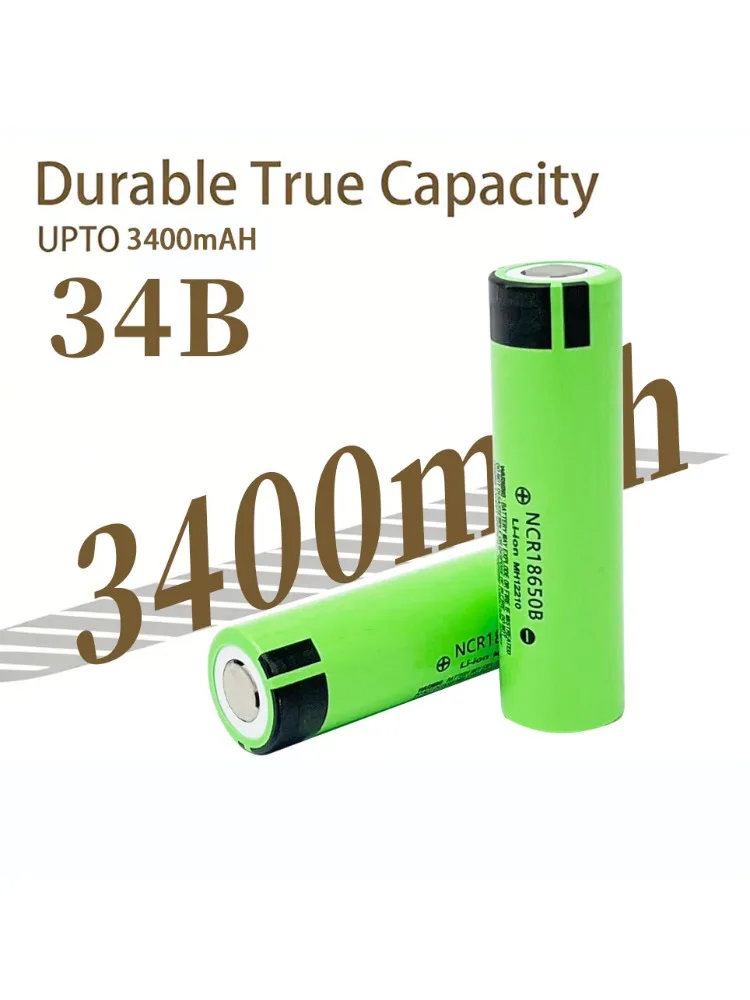 Oplaadbare lithiumbatterij 18650 34B, 3.7V, 3400mAh, voor bewaking, zaklamp, draagbare ventilator, enz. - afbeelding 2