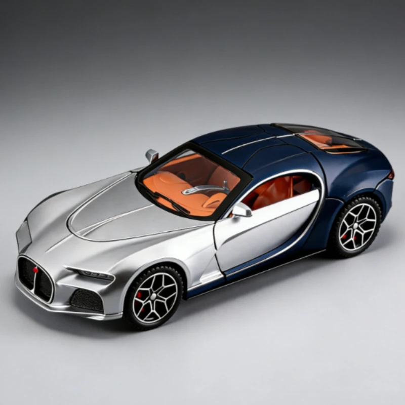 

1:32 Bugatti series alloy sports car model lighting pullback table ornament boy toy gift