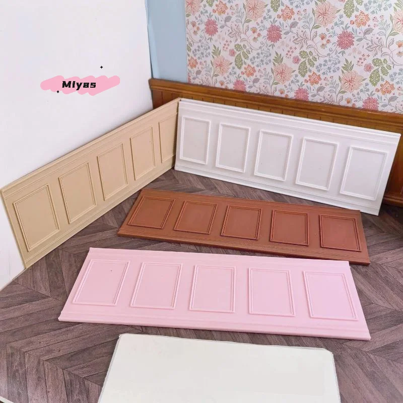 【M】1Pcs Micro Landscape Window Display Role Play Doll House Accessories 1/12 Dollhouse Square Wall Skirt Wall Panel