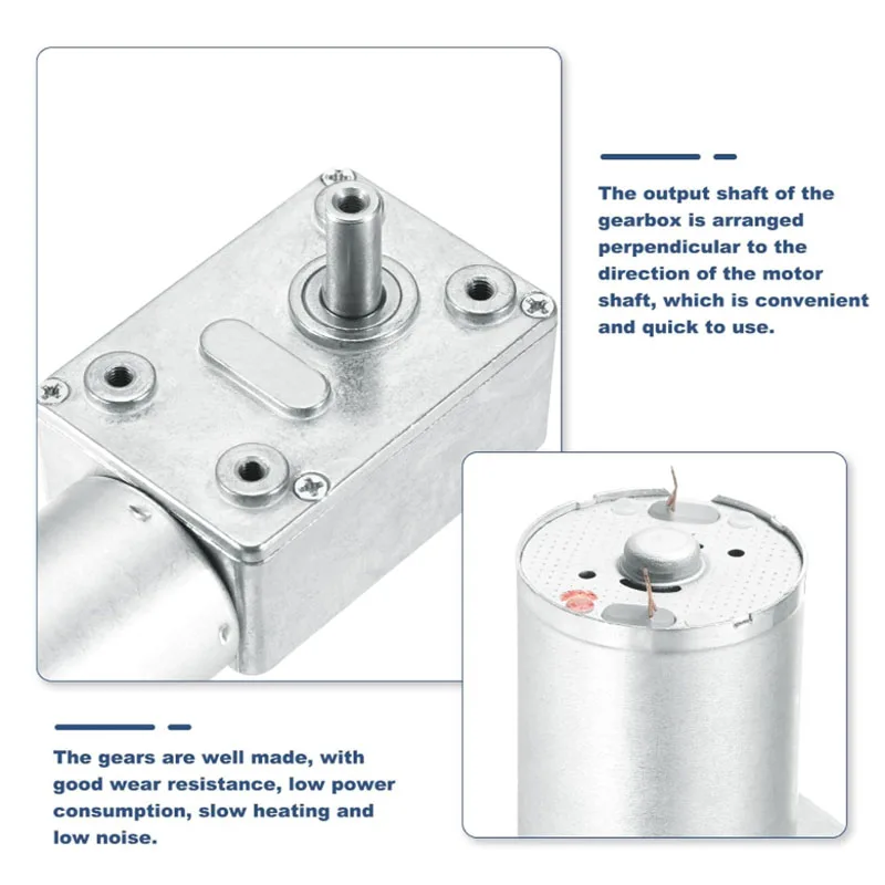 2 pces jgy370 dc 6v 12v 24v reversível worm geared motor redutor 6mm d forma eixo alto torque caixa de engrenagens motor redução