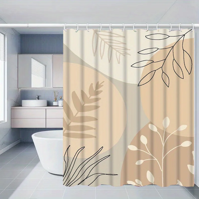 Jit1pc Basic Sketched Design Shower Curtain, Luxurious Stylish Bathroom Drape, Versatile Curtain, Bathroom Decor Design