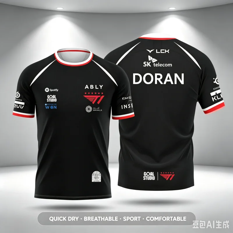 26-27 Neues T1 Esports Team Trikot FAKER FAN für Männer und Frauen, Sommer-Freizeit-Kurzarmshirt für Gaming-Enthusiasten, Eltern-Kind – Detail 2