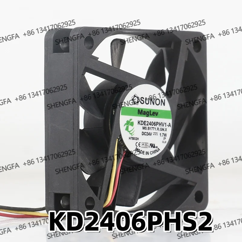 Original product: SUNON 6CM 60X60X15MM 5V 12V 48V DC 24V 1.7W KDE2406PHV1-A 3-pin silent fan 6015