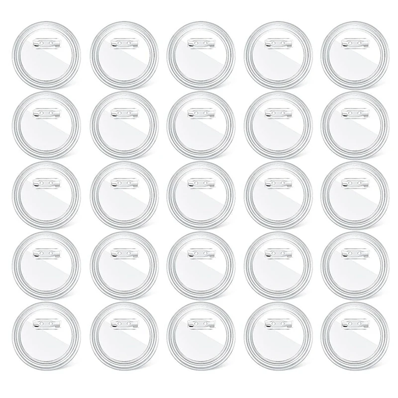 3 Inch DIY Button Pins Badge Clear Craft Button Badges Pin Back Buttons For School Projects 25Pcs