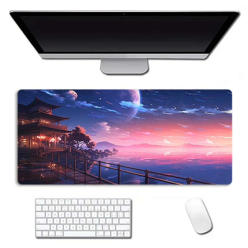 Mountain Scenic XL Extended Mouse Pad, Large Laptop Pad, Non Slip, Game Office Sewn Table Pad 35.4 x 15.7 Inches