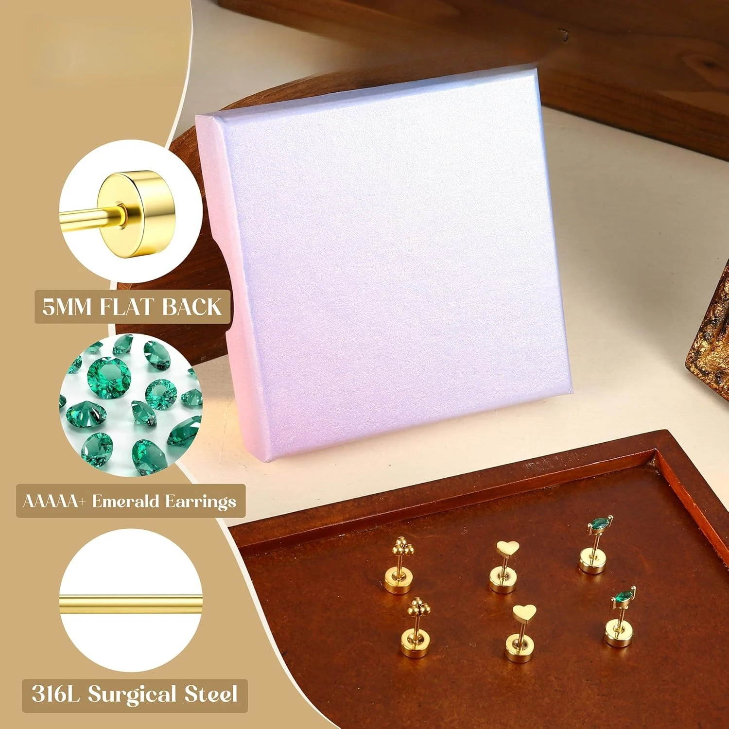 Drperfect 11Pairs الغضروف شقة الظهر مجموعة 14k مطلية بالذهب أقراط للنساء لذيذ صغير هوب طقم من الحلقان لثقب متعددة