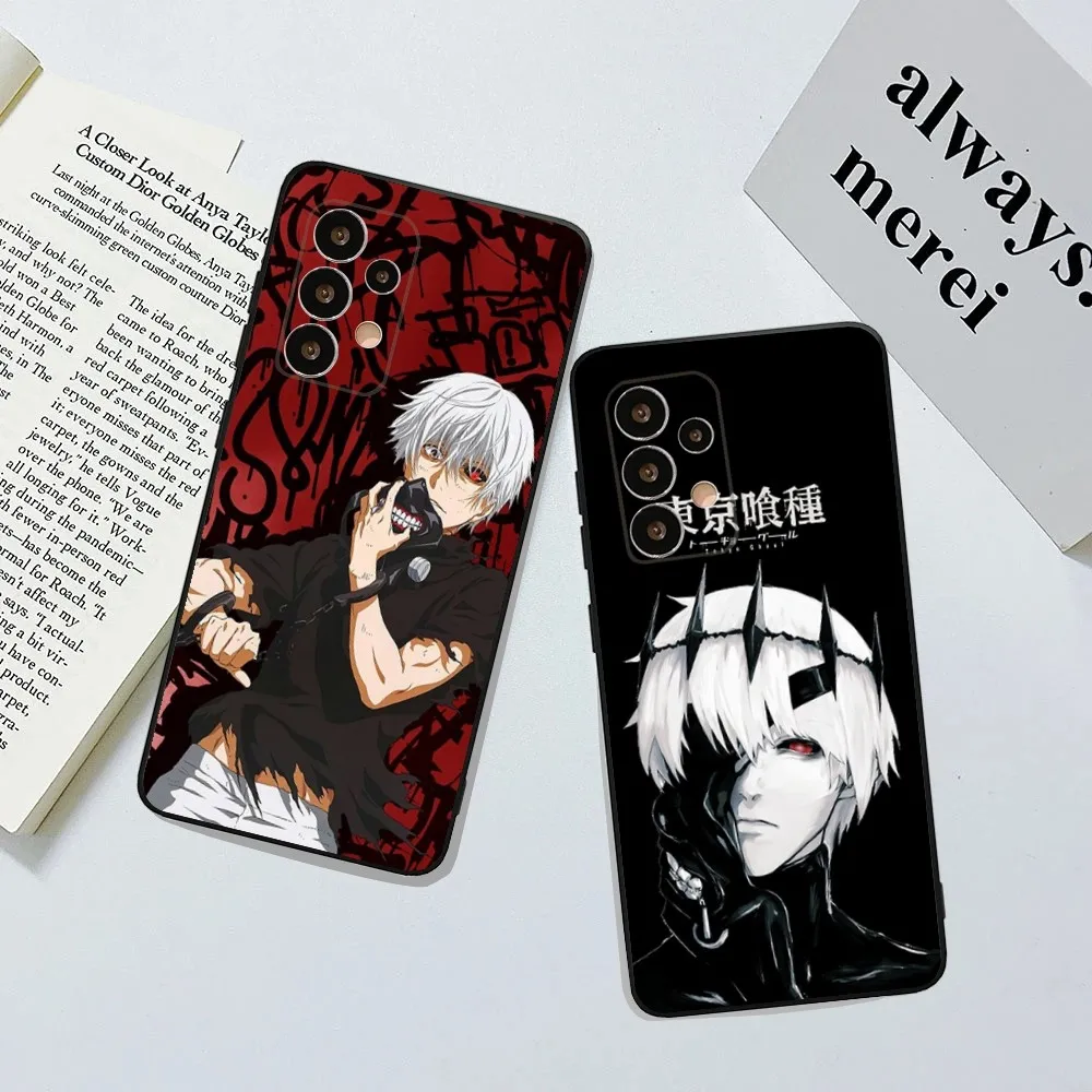 Funda de teléfono Ken Kaneki Manga para Samsung Galaxy A20,A21s,A22,A31,A32,A52,A53,A72,73,A80,A91funda negra suave