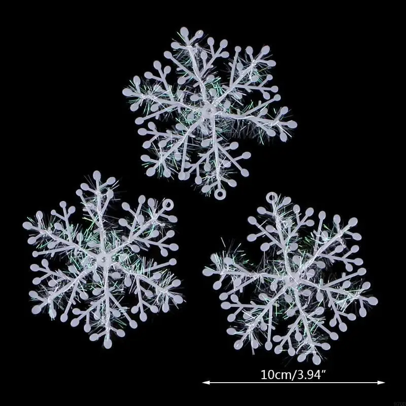 97qd 3 PCs weiße Schneeflocken -Ornamente Weihnachtsbaum -Deco Festival Entlassung