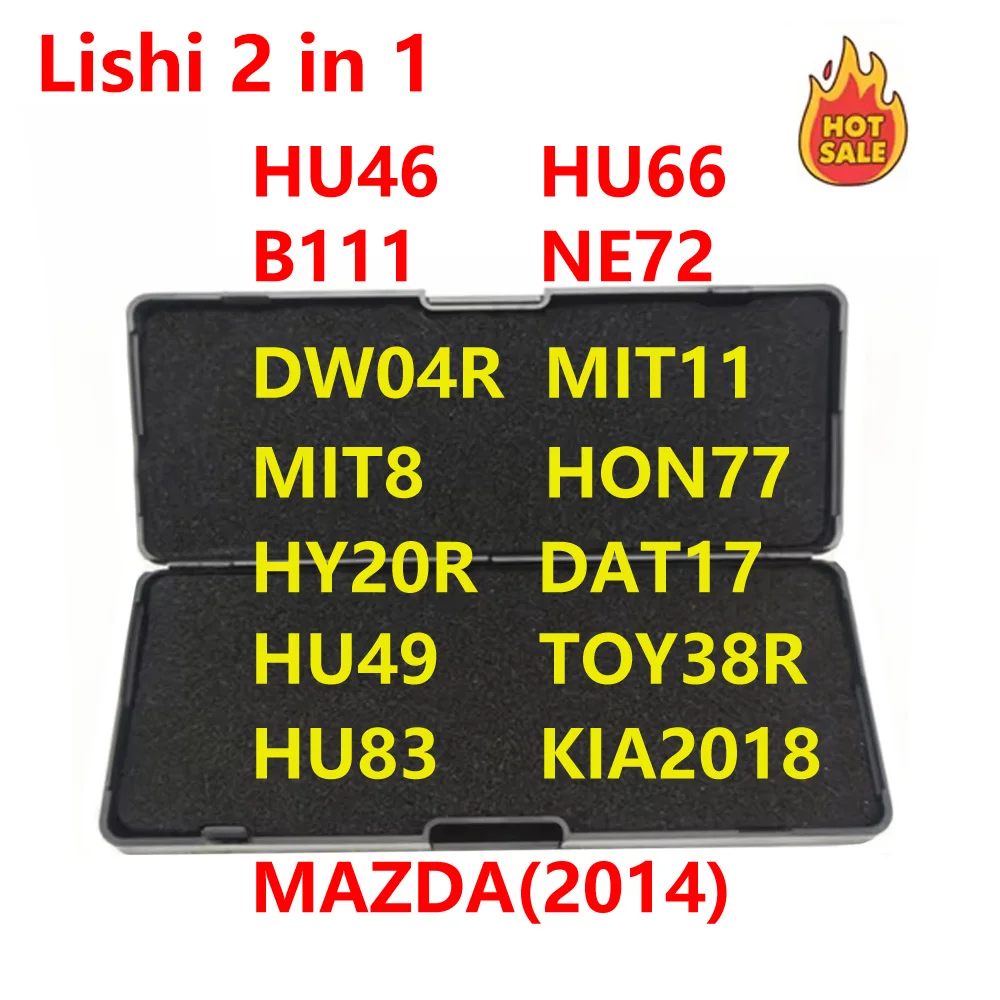 LISHI 2 في 1 HU46 HU66 B111 NE72 DW04R MIT11 MIT8 HON77 HY20R DAT17 HU49 TOY38R KIA2018 HU83 HU87 مازدا (2014) أداة الأقفال