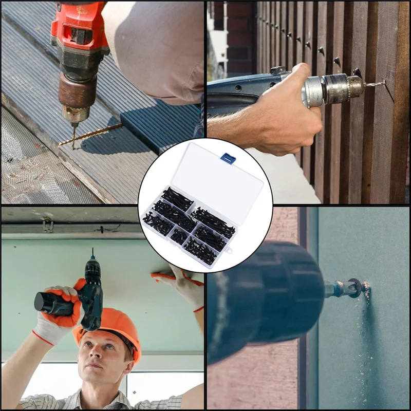 ABKO-220Pcs Juego de tornillos de cabeza plana M3.5 de acero al carbono, kit surtido esencial para tornillo cruzado autorroscante