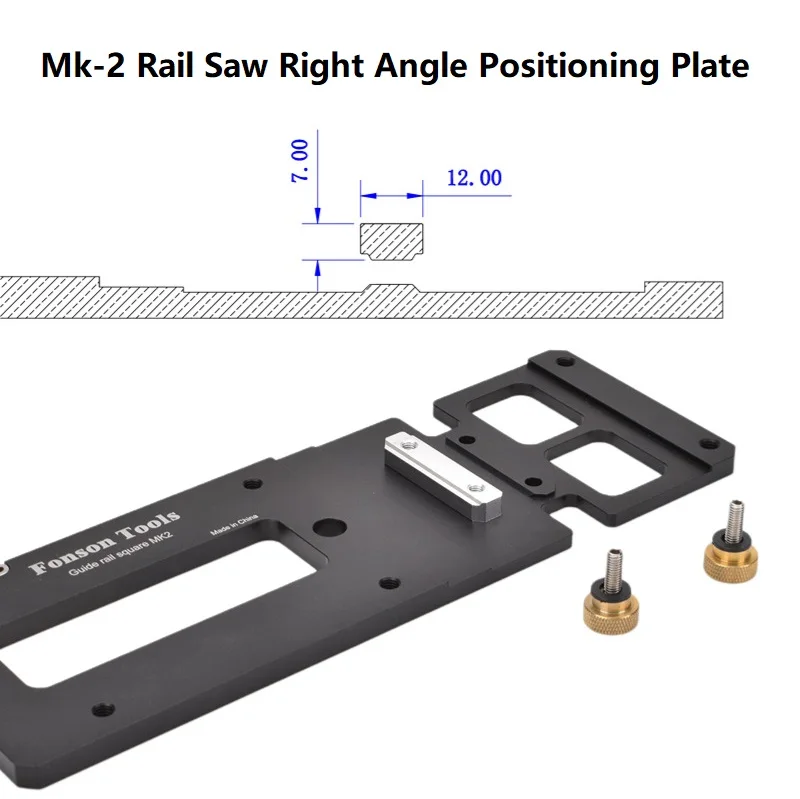 Rail Saw Right Angle Positioning Plate Woodworking Track Saw Square Guide Rail Clamp Aluminum Alloy Right Angle Guiding Ruler