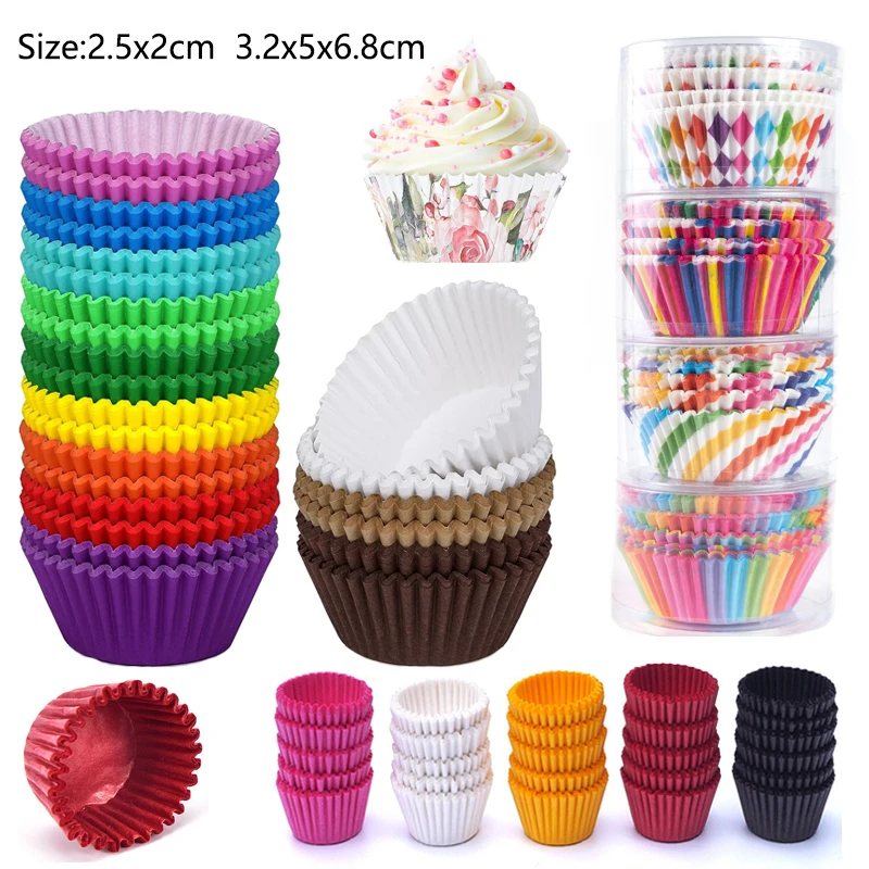 

100-1000Pcs Muffin Cupcake Paper Cups Cupcake Liner Baking Muffin Box Cup Case Party Tray Cake Decorating Tools