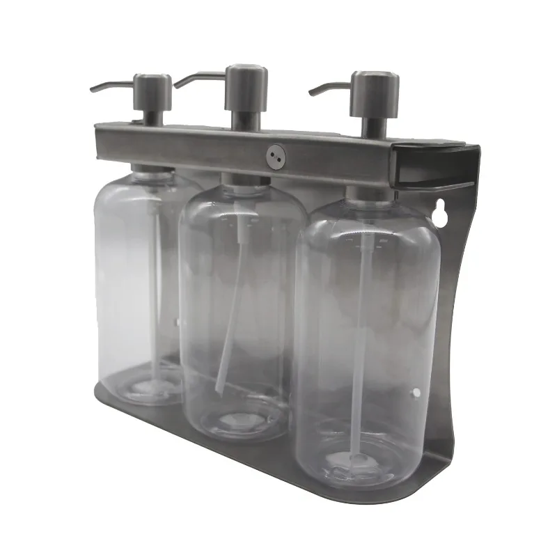Stainless Steel 304 Double Soap Dispenser with Sponge Holder 2-in-1 Liquid Soap Dispenser